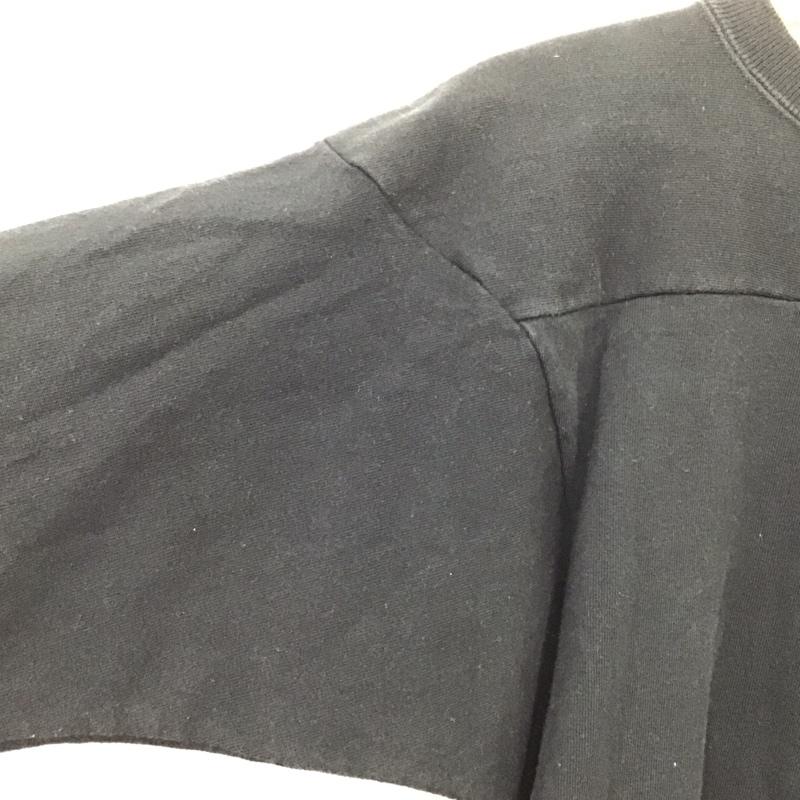 チャンピオン Champion カットソー 七分袖 長袖カットソー 無地カットソー クルーネック M 無地 黒 / ブラック /  メンズ USED 古着 中古 10131307