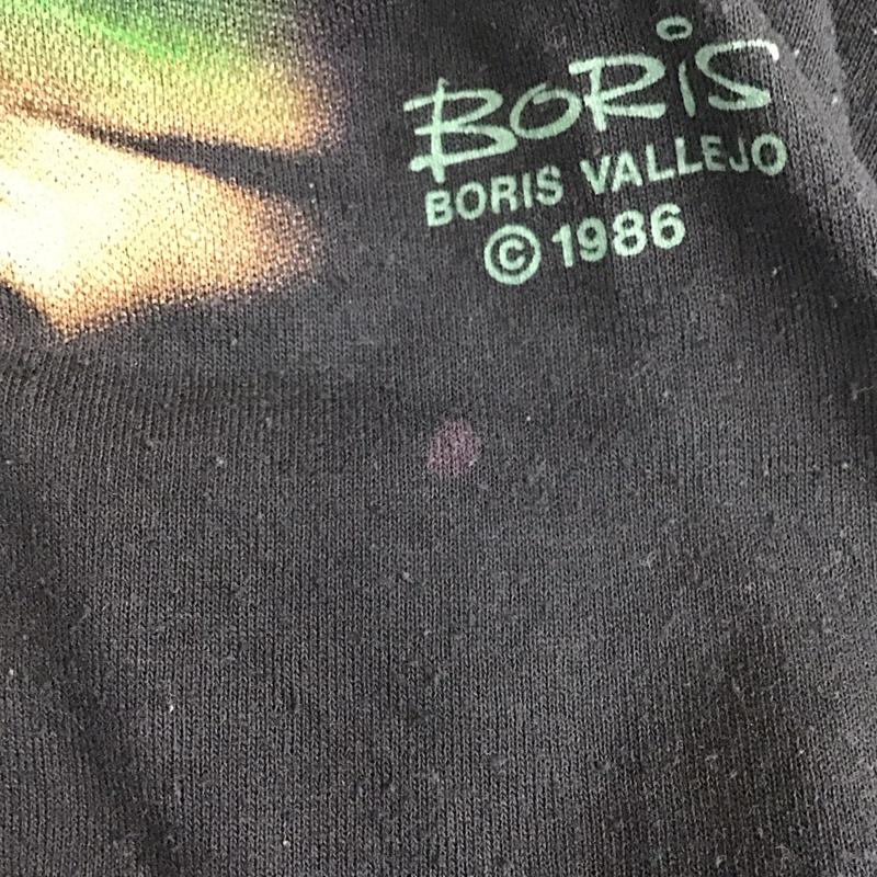 古着 USED Tシャツ 半袖 1986年 コピーライト BORIS VALLEJO L プリント 黒 / ブラック / X 黒 / ブラック /  メンズ USED 古着 中古 10102407