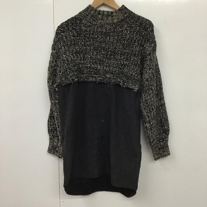 ムルーア MURUA ワンピース ミニスカート 012210301501 メランジニットドッキングワンピース 2  黒 / ブラック /  レディース USED 古着 中古 10130969