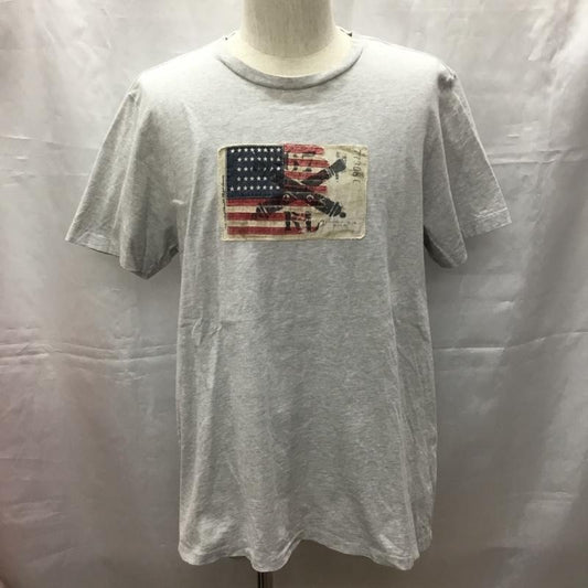 ポロジーンズ Polo Jeans Co. Tシャツ 半袖 半袖カットソー プリントTシャツ クルーネックカットソー XL プリント 灰 / グレー /  メンズ USED 古着 中古 10108532