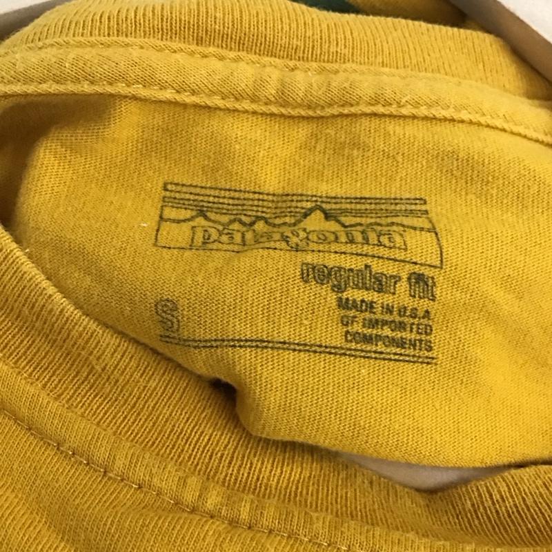 パタゴニア patagonia Tシャツ 半袖 半袖カットソー プリントTシャツ クルーネックカットソー S ロゴ、文字 黄 / イエロー /  メンズ USED 古着 中古 10130475