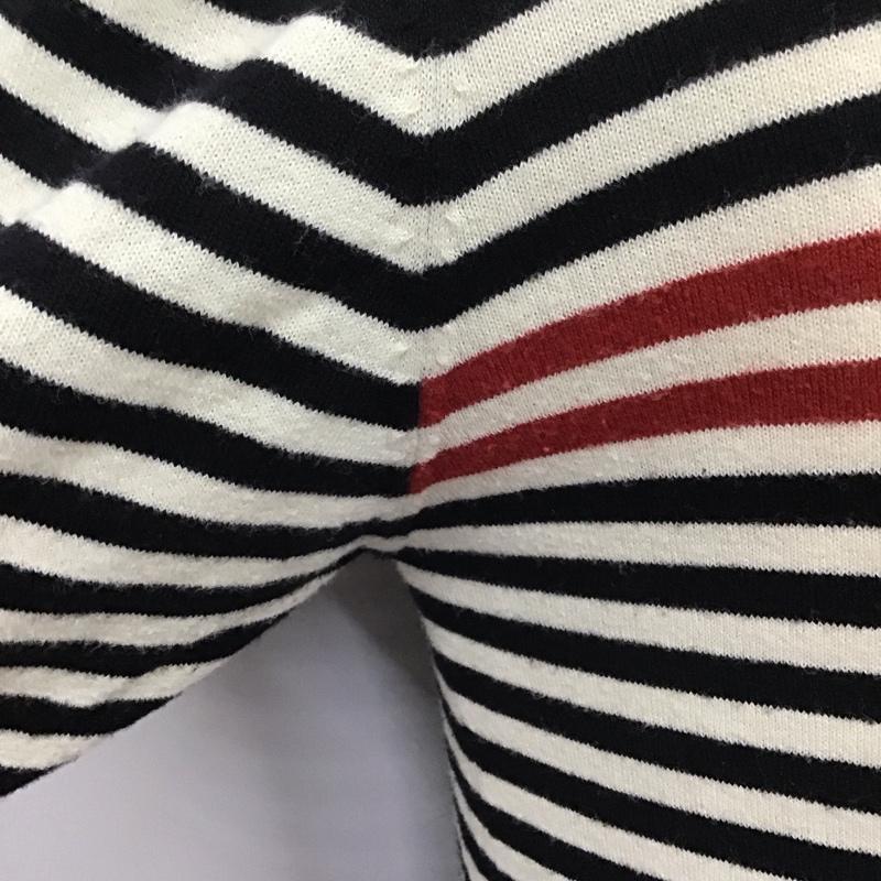 ジィ ヒステリック トリプルエックス Thee Hysteric XXX ニット、セーター 半袖 半袖ニットカットソー クルーネックカットソー 半袖セーター M ボーダー柄 白 / ホワイト / X 黒 / ブラック /  メンズ USED 古着 中古 10113136