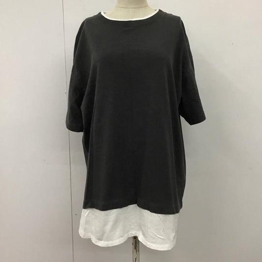 コーエン coen Tシャツ 半袖 7625-610-0200 USAコットンレイヤード5分袖 M 無地 チャコールグレー / チャコールグレー / X 白 / ホワイト /  レディース USED 古着 中古 10116806