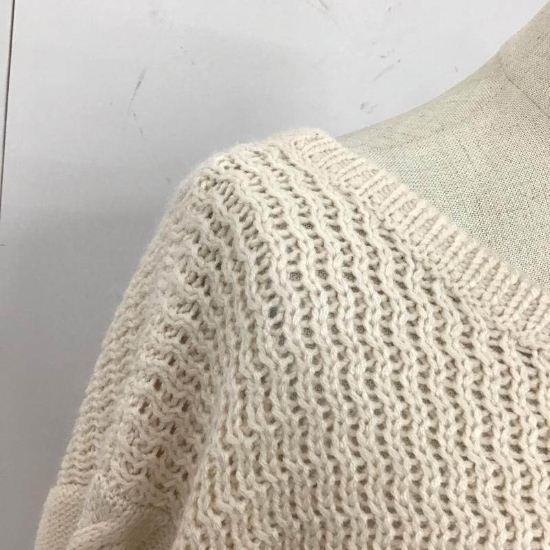 マウジー MOUSSY ワンピース ロングスカート 010EAH70-6720 CABLE SLEEVE KNIT DRESS ケーブル編み ニットワンピース FREE 無地 アイボリー / アイボリー /  レディース USED 古着 中古 10112167