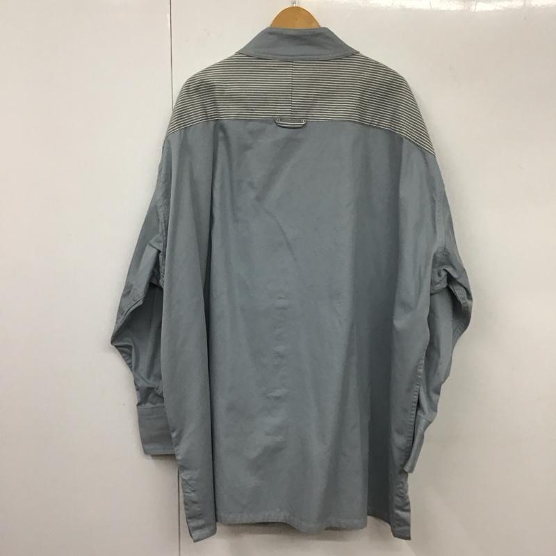 ホームレステイラー HOMELESS TAILOR シャツ、ブラウス 長袖 長袖シャツ ノーカラーシャツ ロングシャツ FREE ストライプ 水色 / ライトブルー /  メンズ USED 古着 中古 10131468