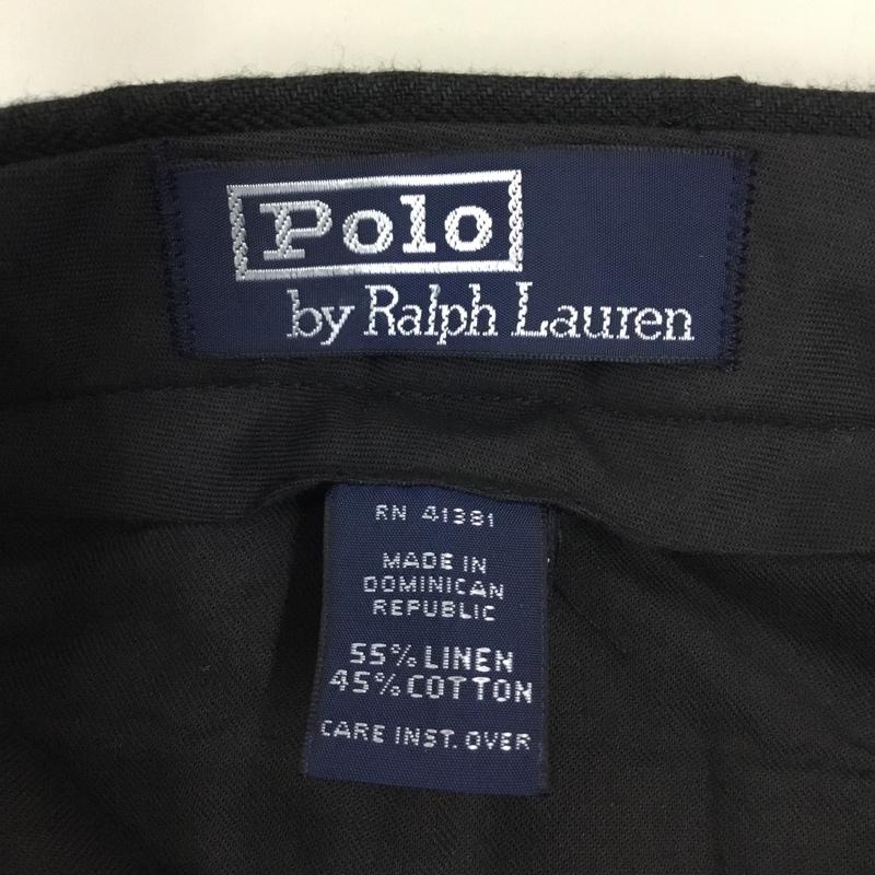 ポロラルフローレン POLO RALPH LAUREN パンツ スラックス スラックスパンツ ワイドパンツ カジュアルパンツ センタータックパンツ 32インチ 無地 黒 / ブラック /  メンズ USED 古着 中古 10121082