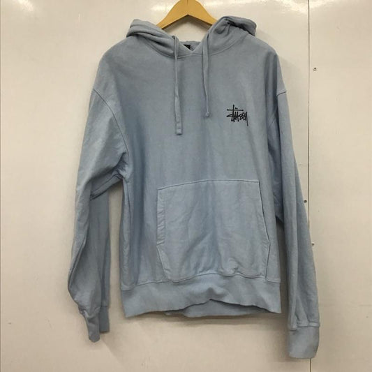 ステューシー STUSSY パーカー 長袖 長袖パーカー プルオーバーパーカー スウェット M ロゴ、文字 水色 / ライトブルー /  メンズ USED 古着 中古 10149284