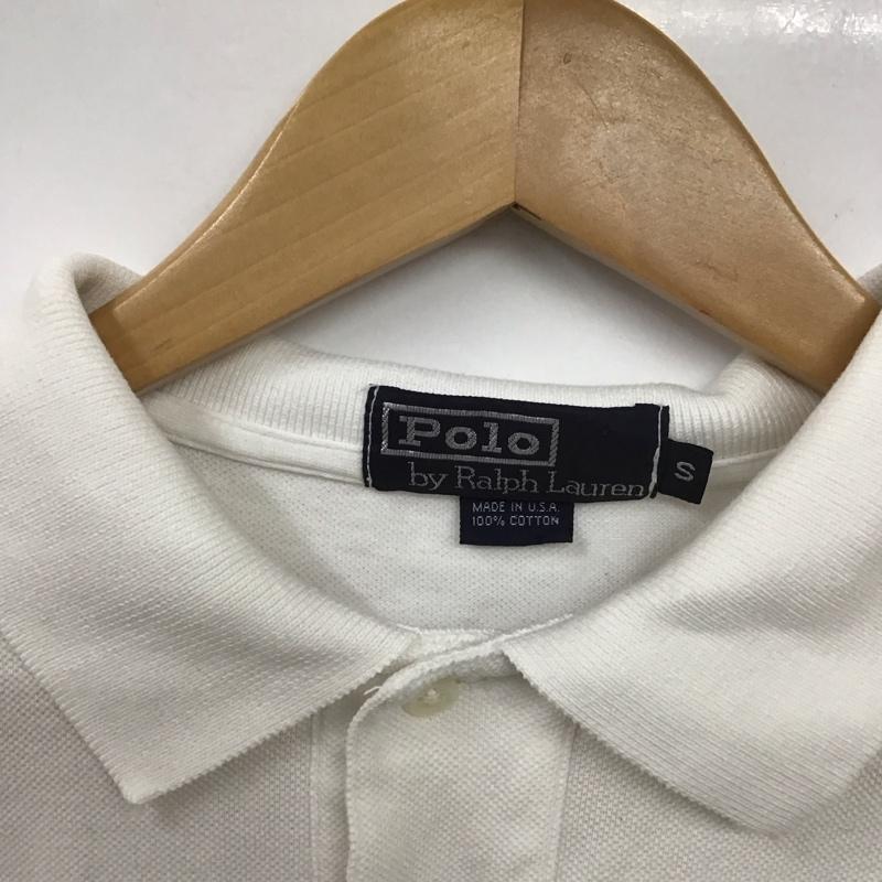 ポロバイラルフローレン Polo by RALPH LAUREN ポロシャツ 半袖 半袖ポロシャツ 半袖カットソー カラーシャツ S ロゴ、文字 白 / ホワイト /  メンズ USED 古着 中古 10131459