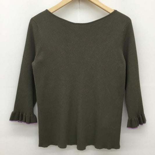 ミラオーウェン Mila Owen カットソー 七分袖 1 無地 緑 / グリーン /  レディース USED 古着 中古 10134389