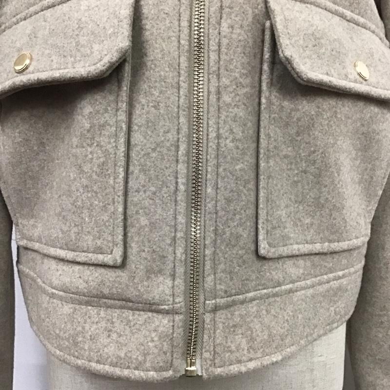ザラ ZARA ジャケット、上着 ジャンパー、ブルゾン 3046 787 704 フルジップ ショート丈 M 無地 ベージュ / ベージュ /  レディース USED 古着 中古 10124984