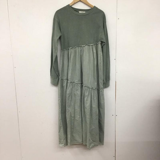 フリークスストア FREAK S STORE ワンピース ロングスカート 243-3166 ティアードワンピース 長袖 FREE 無地 緑 / グリーン /  レディース USED 古着 中古 10147151