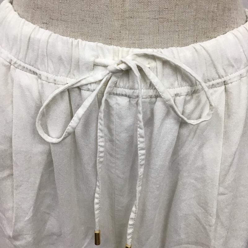 グリーンレーベルリラクシング green label relaxing パンツ ワークパンツ、ペインターパンツ 3614-199-2568 ブリーズリネンワイドパンツ カジュアルパンツ 38 無地 白 / ホワイト /  レディース USED 古着 中古 10120863