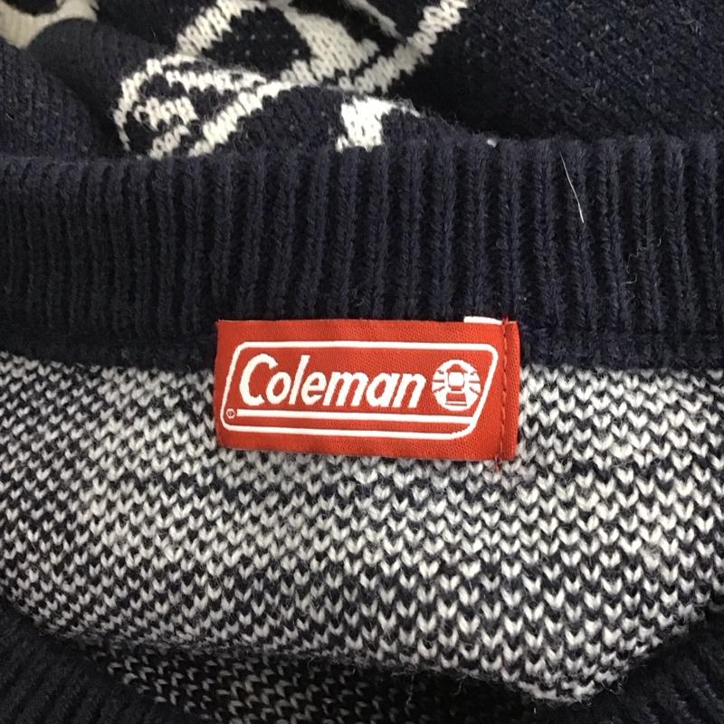 コールマン Coleman ニット、セーター 長袖 長袖ニットカットソー ニット セーター クルーネックニット M ロゴ、文字 紺 / ネイビー /  メンズ USED 古着 中古 10116617