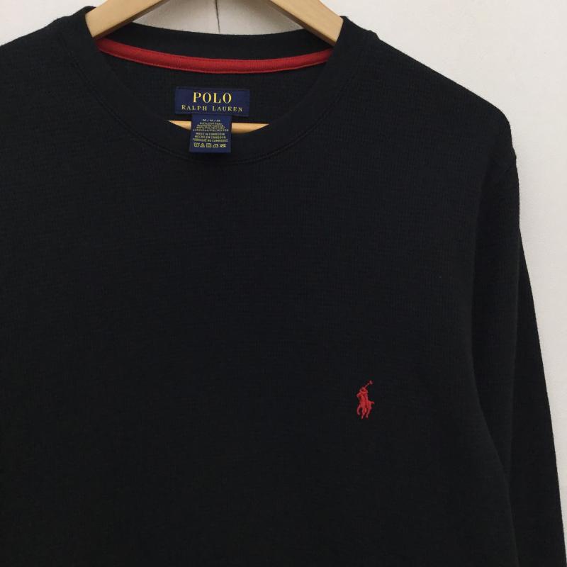 ポロラルフローレン POLO RALPH LAUREN カットソー 長袖 M ロゴ、文字 黒 / ブラック /  メンズ USED 古着 中古 10145812