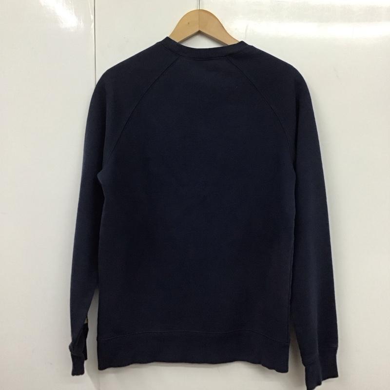 カーハート Carhartt トレーナー 長袖 長袖トレーナー スウェット クルーネック プルオーバートレーナー 裏起毛 S 無地 紺 / ネイビー /  メンズ USED 古着 中古 10131977