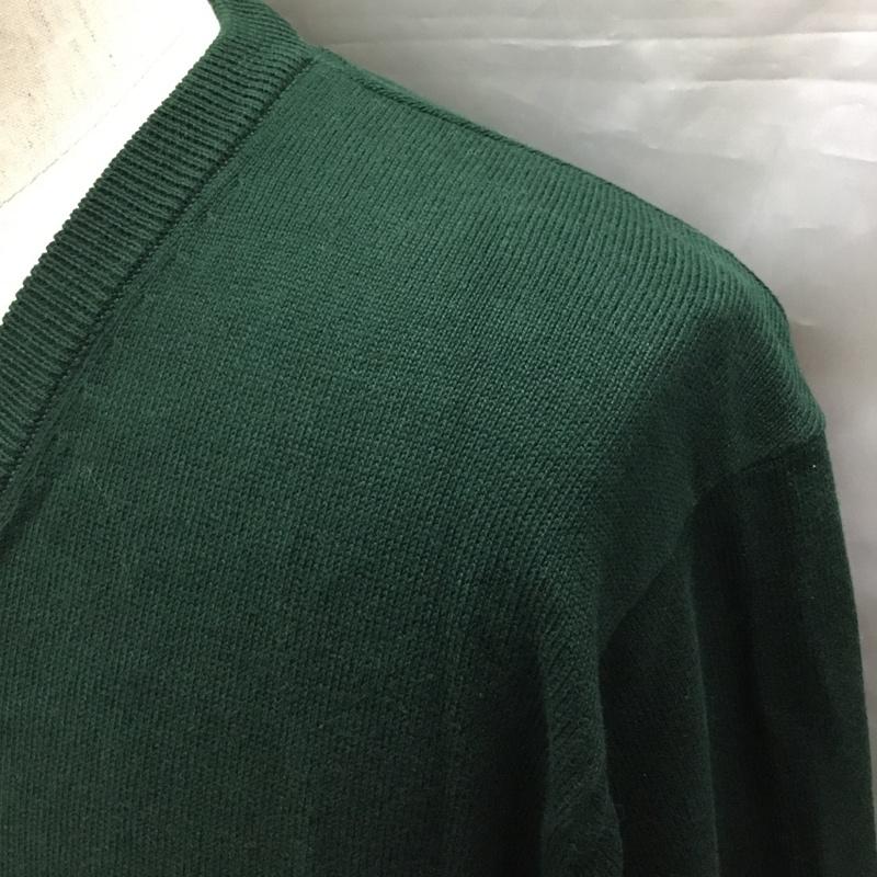 ブルックスブラザーズ BROOKS BROTHERS ニット、セーター 長袖 Vネック コットン M 無地 緑 / グリーン /  メンズ USED 古着 中古 10111589