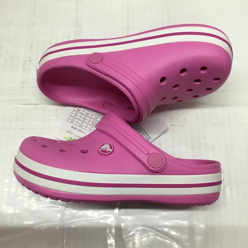 クロックス crocs シューズ シューズ 204537-6U9 Crocband Clog K 20cm キッズ サンダル 20.0cm ロゴ、文字 桃 / ピンク /  ガールズ USED 古着 中古 10110665