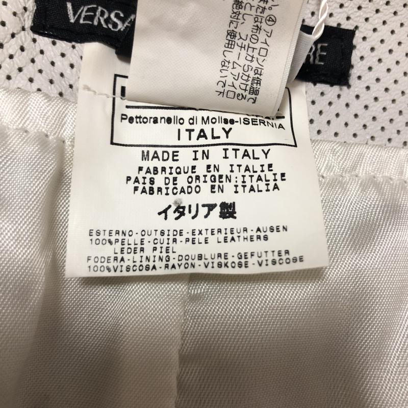ヴェルサーチジーンズクチュール VERSACE JEANS COUTURE スカート ひざ丈スカート 38 ボーダー柄 白 / ホワイト /  レディース USED 古着 中古 10004102