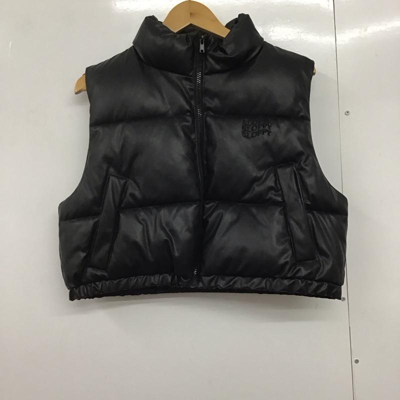 スラッピー SLOPPY ベスト ベスト ジップアップベスト ダウンベスト ノースリーブ S ロゴ、文字 黒 / ブラック /  レディース USED 古着 中古 10142449