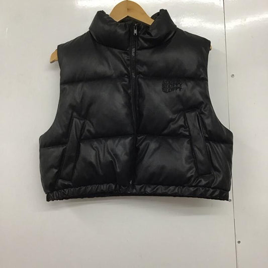 スラッピー SLOPPY ベスト ベスト ジップアップベスト ダウンベスト ノースリーブ S ロゴ、文字 黒 / ブラック /  レディース USED 古着 中古 10142449