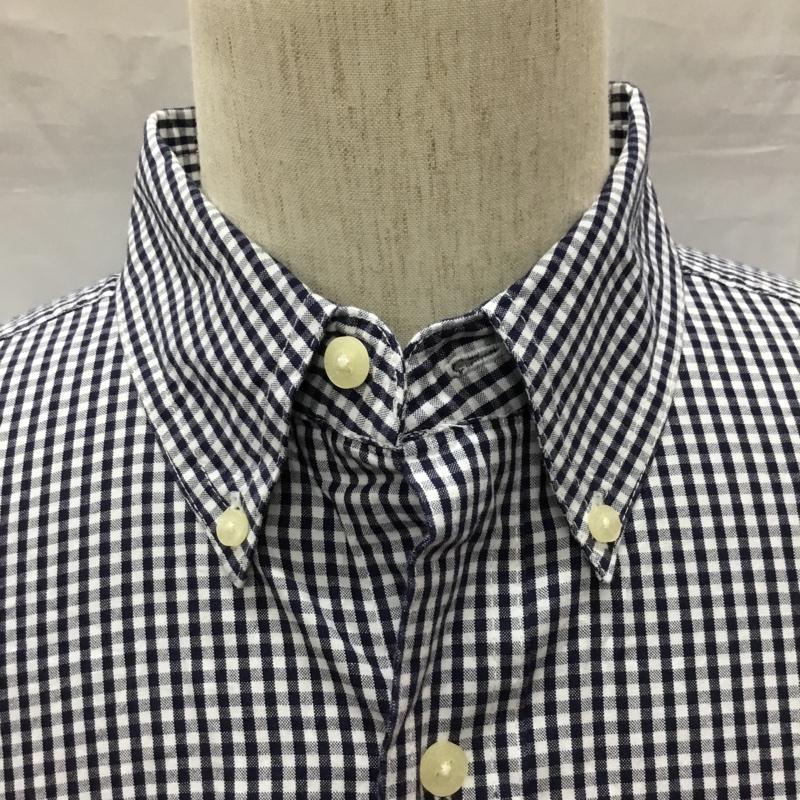 チャップス CHAPS シャツ、ブラウス 長袖 ボタンダウン 胸ポケット L チェック 白 / ホワイト / X 紺 / ネイビー /  メンズ USED 古着 中古 10115540