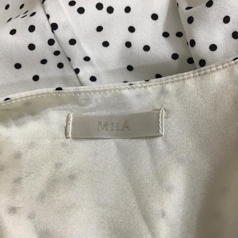 ミーア MIIA ワンピース ロングスカート 3402-371-1 ラッフルパイピングワンピース ロングワンピース FREE ドット 白 / ホワイト /  レディース USED 古着 中古 10115909
