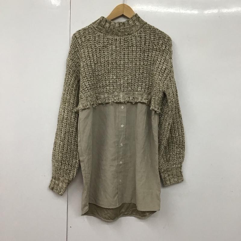 ムルーア MURUA ワンピース ミニスカート 012210301501 メランジニットドッキングワンピース 2 無地 ベージュ / ベージュ /  レディース USED 古着 中古 10130264