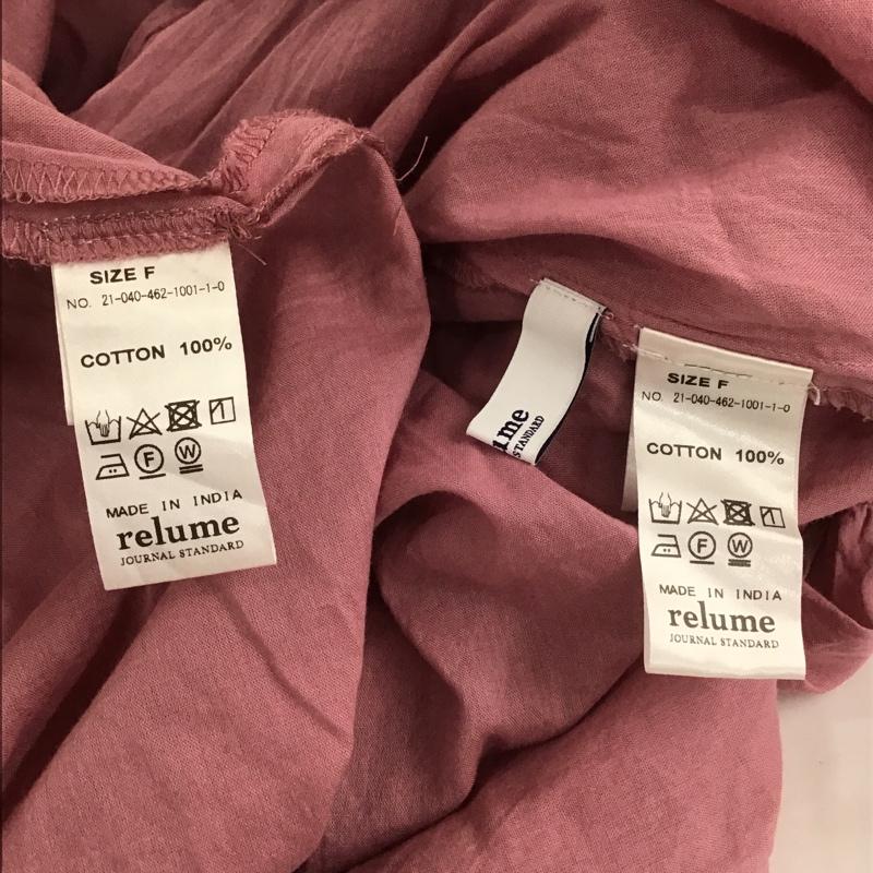 レリュームジャーナルスタンダード relume Journal Standard ワンピース ロングスカート 21-040-462-1001-1-0 長袖ワンピース フレアスカート ヘンリーネック ロングワンピース FREE 無地 桃 / ピンク /  レディース USED 古着 中古 10105963