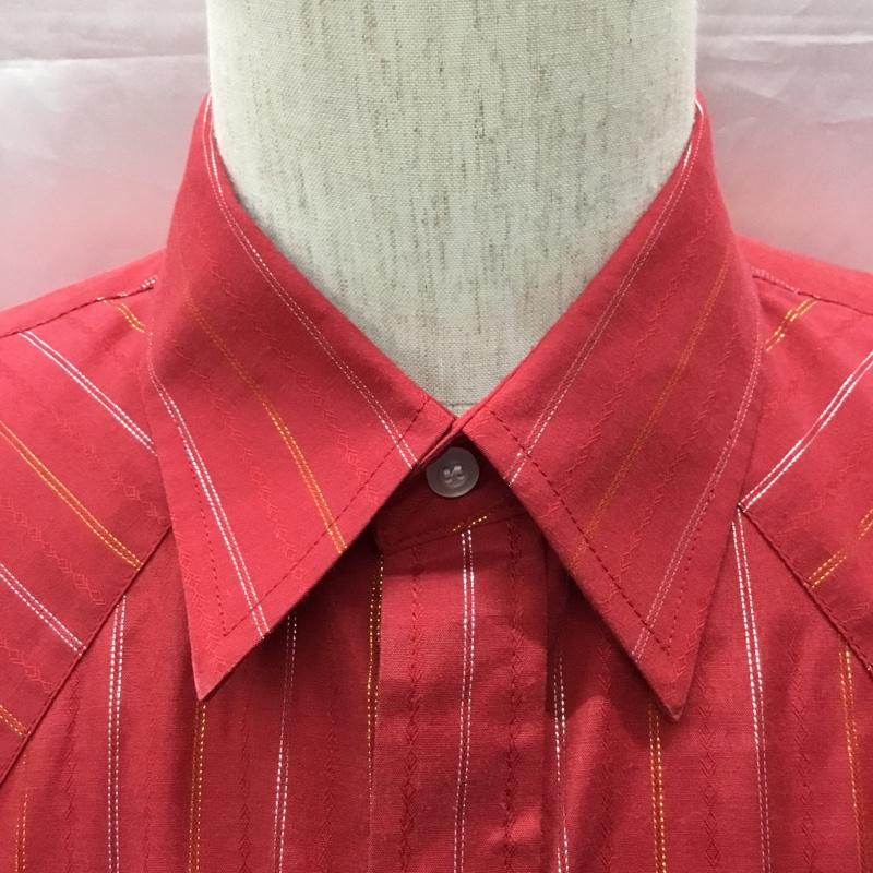 古着 USED シャツ、ブラウス 長袖 長袖シャツ カラーシャツ ストライプシャツ 古着 ヴィンテージ ストライプ えんじ / ワインレッド /  メンズ USED 古着 中古 10111001