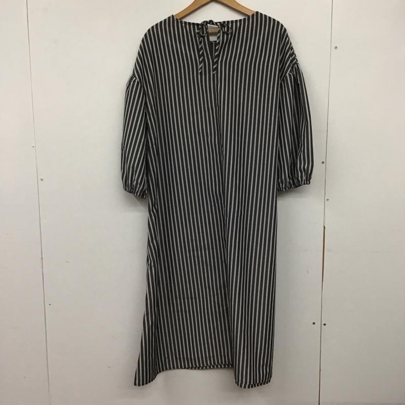 サマンサモスモス Samansa Mos2 ワンピース ロングスカート 長袖シャツワンピース ロングワンピース ストライプ FREE ストライプ 灰 / グレー /  レディース USED 古着 中古 10142073