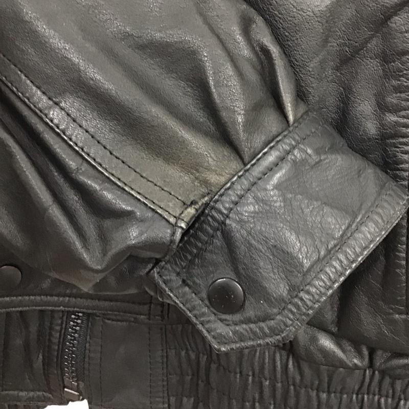 古着 USED ジャケット、上着 ライダース カウレザージャケット ジップアップジャケット カラージャケット FREE 無地 黒 / ブラック /  メンズ USED 古着 中古 10135830