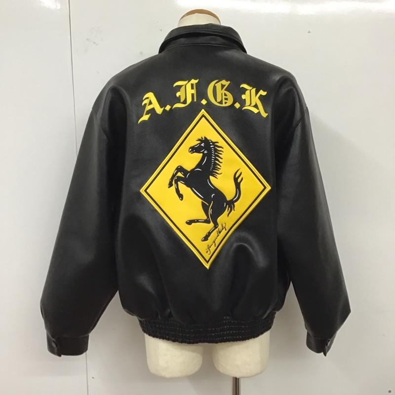 アフューグッドキッズ A FEW GOOD KIDS ジャケット、上着 ジャンパー、ブルゾン フェイクレザージャケット カジュアルジャケット カラージャケット 前ボタン M ロゴ、文字 黒 / ブラック /  メンズ USED 古着 中古 10120611