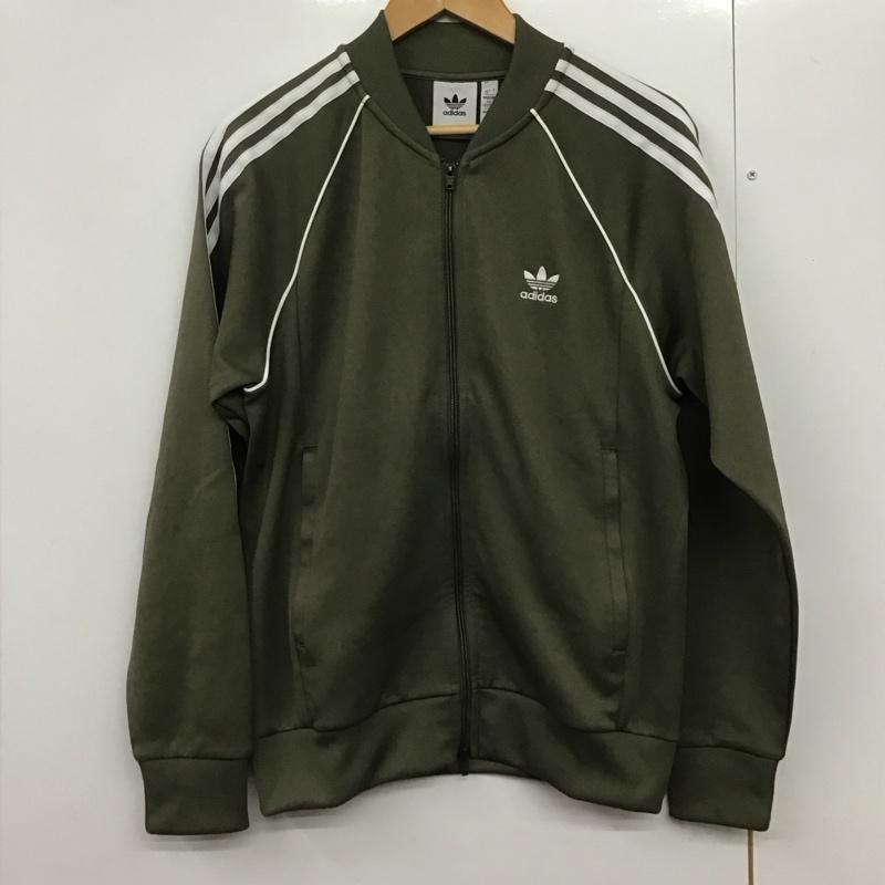 アディダス adidas ジャケット、上着 ジャンパー、ブルゾン ジップアップジャケット ジャージ スポーツウェア 古着 XL ロゴ、文字 カーキ / カーキ /  メンズ USED 古着 中古 10142334