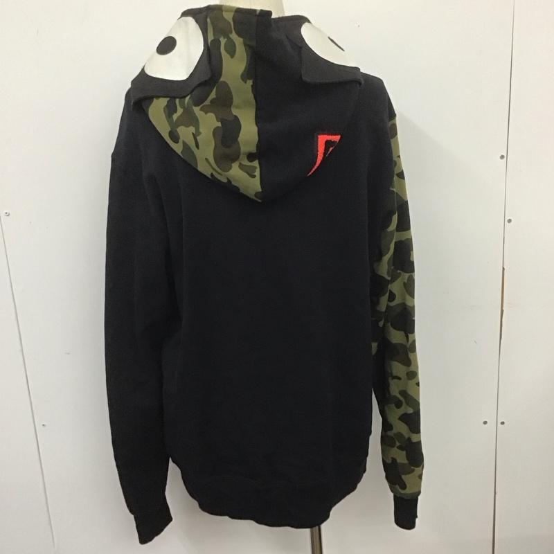 アベイシングエイプ A BATHING APE パーカー 長袖 ジップアップパーカー 長袖パーカー フード付きパーカー felix XXL ロゴ、文字 黒 / ブラック /  メンズ USED 古着 中古 10107400