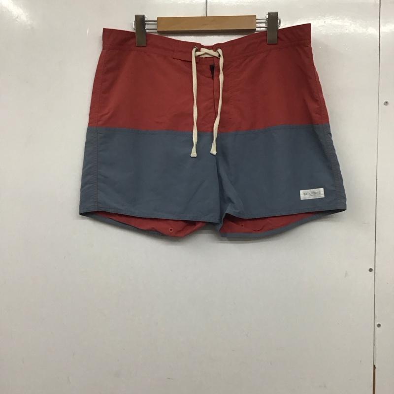 サタデーズサーフニューヨークシティー SATURDAYS SURF NYC パンツ ショートパンツ BBS-1410-A バイカラーショートパンツ ロゴ、文字 灰 / グレー / X 赤 / レッド /  メンズ USED 古着 中古 10139502
