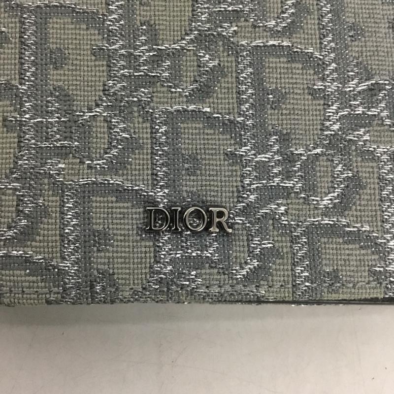 ディオール DIOR 財布 二つ折り ディオールオム イタリア製 総柄 銀 / シルバー /  メンズ USED 古着 中古 10146316