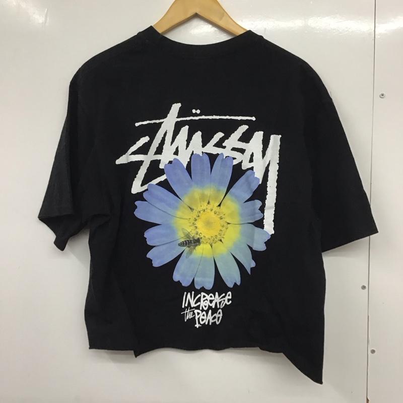 ステューシー STUSSY Tシャツ 半袖 半袖カットソー プリントTシャツ クルーネックカットソー L ロゴ、文字 黒 / ブラック /  メンズ USED 古着 中古 10132263
