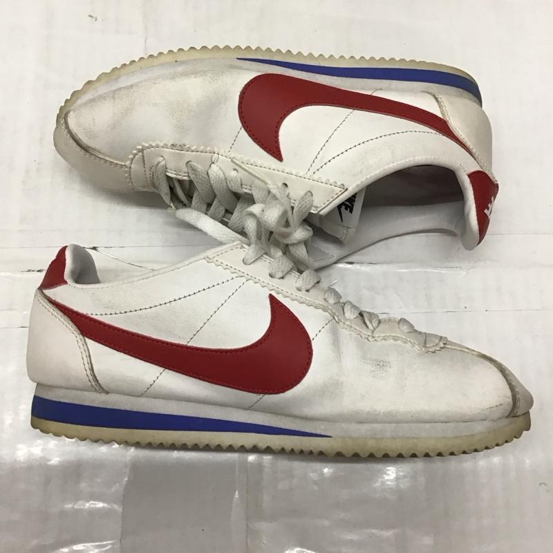 ナイキ NIKE スニーカー スニーカー 807471-103 WMNS CLASSIC CORTEZ LEATHER 23.5cm 23.5cm ロゴ、文字 白 / ホワイト / X 赤 / レッド / X 青 / ブルー /  レディース USED 古着 中古 10115656