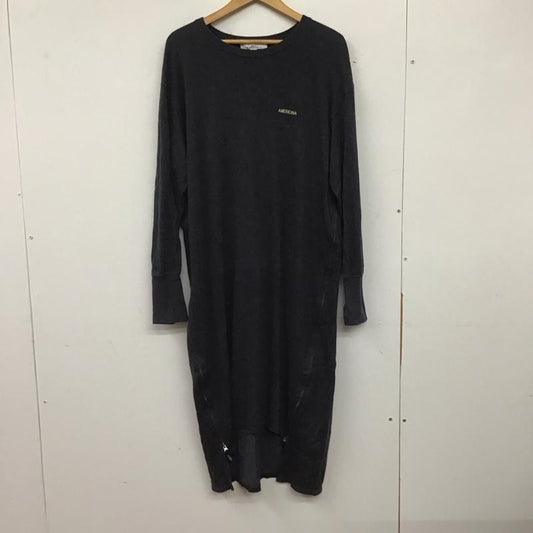 アメリカーナ AMERICANA ワンピース ロングスカート 長袖ワンピース ロングワンピース サイドジップ ロゴ、文字 紺 / ネイビー /  レディース USED 古着 中古 10142076