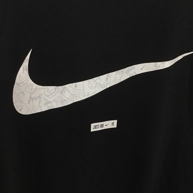 ナイキ NIKE Tシャツ 半袖 BQ1854-010 スウッシュ DRI-FIT スポーツウェア L ロゴ、文字 黒 / ブラック /  メンズ USED 古着 中古 10135616