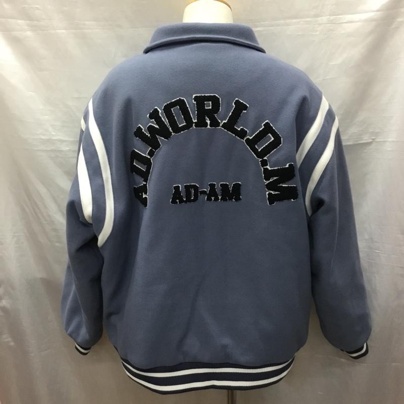 古着 USED ジャケット、上着 ジャケット、ブレザー ADAMFREAK スタジャン アウター 前ボタンジャケット カラージャケット XL ロゴ、文字 水色 / ライトブルー /  メンズ USED 古着 中古 10121101