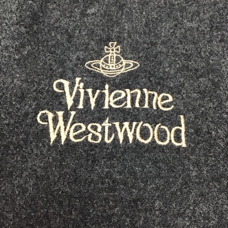 ヴィヴィアンウエストウッド Vivienne Westwood マフラー マフラー ウール フリンジ オーブ ロゴ、文字 チャコールグレー / チャコールグレー /  メンズ USED 古着 中古 10120218