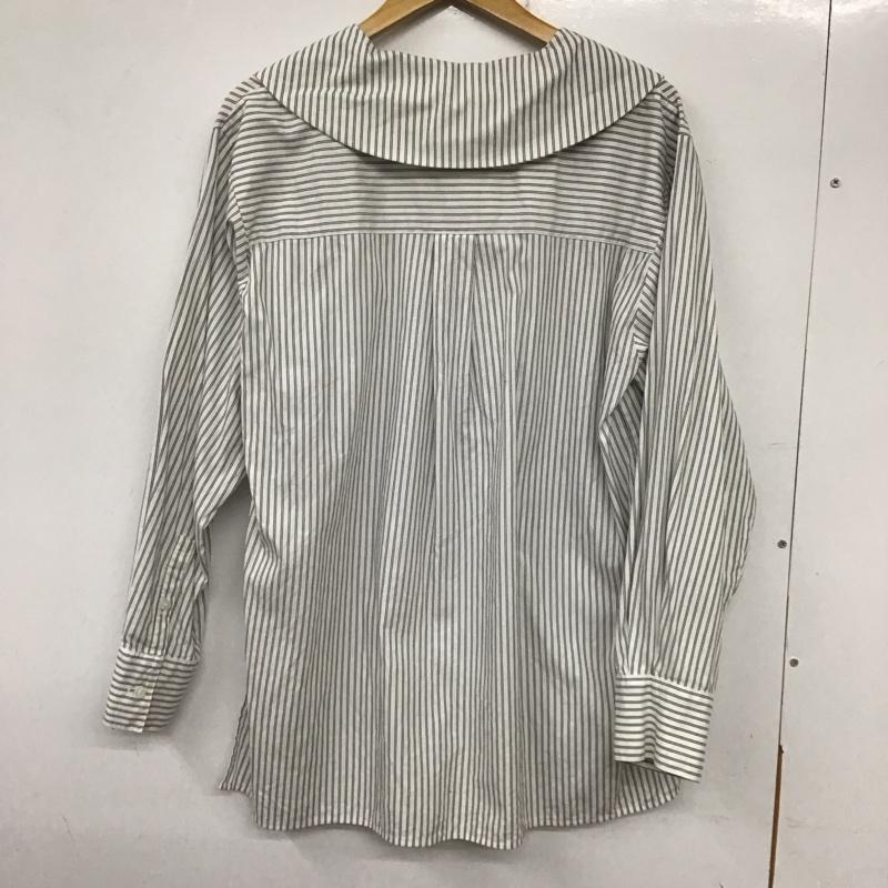 ローリーズファーム LOWRYS FARM シャツ、ブラウス 長袖 FREE ストライプ 白 / ホワイト / X 黒 / ブラック /  レディース USED 古着 中古 10137189