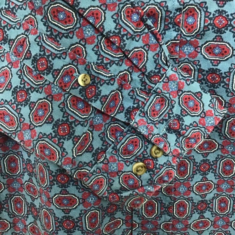 古着 USED カットソー 長袖 長袖シャツ カラーシャツ ポケットシャツ 長袖カットソー プリントシャツ L プリント マルチカラー / マルチカラー /  メンズ USED 古着 中古 10119016