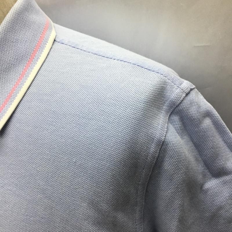ブルックスブラザーズ BROOKS BROTHERS ポロシャツ 半袖 半袖ポロシャツ カラーシャツ 半袖カットソー S ロゴ、文字 水色 / ライトブルー /  メンズ USED 古着 中古 10116151