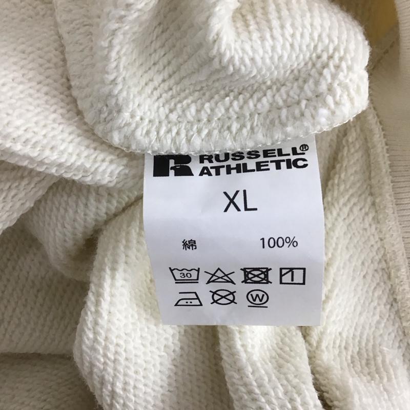 ラッセルアスレティック Russell Athletic パーカー 長袖 ジップアップパーカー 長袖パーカー カジュアルジャケット xlarge XL ロゴ、文字 オフホワイト / オフホワイト /  メンズ USED 古着 中古 10132167
