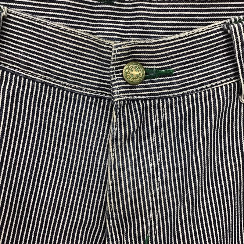 オシュコシュ OSHKOSH パンツ ショートパンツ ヒッコリーショートパンツ ハーフパンツ カジュアルパンツ L ストライプ 白 / ホワイト / X インディゴ / インディゴ /  メンズ USED 古着 中古 10113027