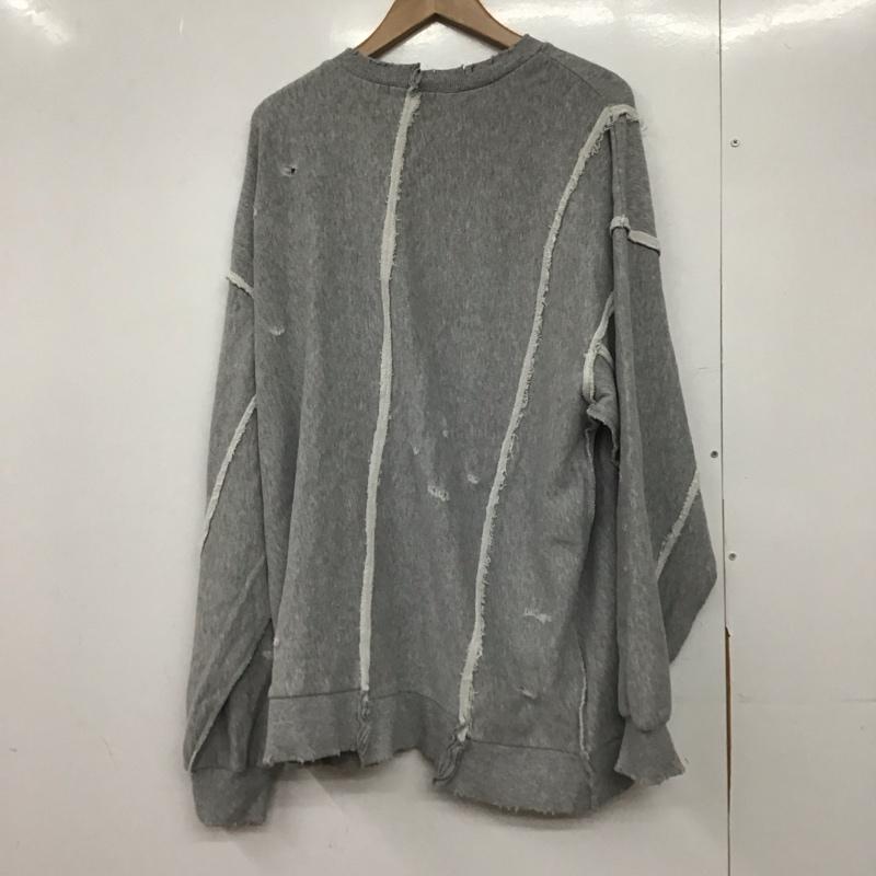 ジーナシス JEANASIS トレーナー 長袖 js064381cf 長袖スウェット トレーナー クラッシュ加工 FREE ダメージ加工 灰 / グレー /  レディース USED 古着 中古 10145123