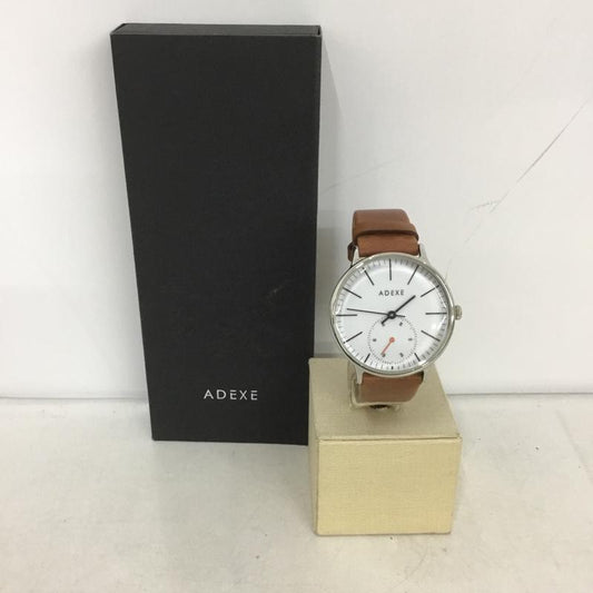 アデクス ADEXE 腕時計 アナログ（クォーツ式） 1870A-03 レザーベルト 箱有 ロゴ、文字 茶 / ブラウン /  レディース USED 古着 中古 10134938