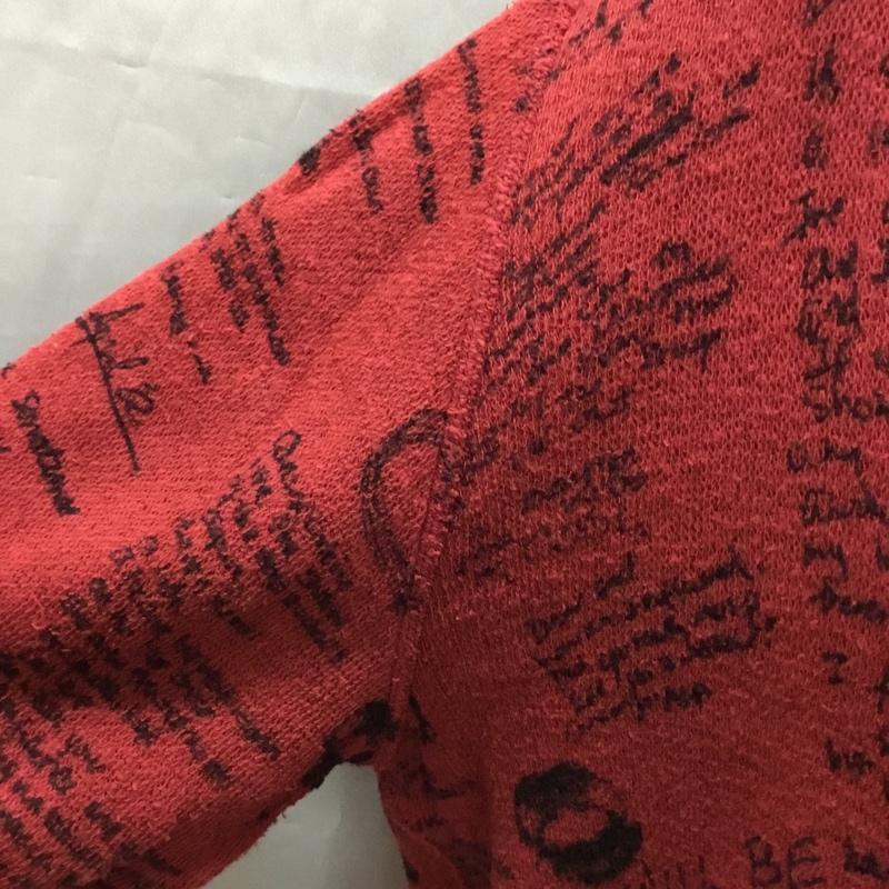 ヒステリックグラマー HYSTERIC GLAMOUR ニット、セーター 長袖 0121CS01 落書きパターン FREE 総柄 えんじ / ワインレッド /  レディース USED 古着 中古 10118044